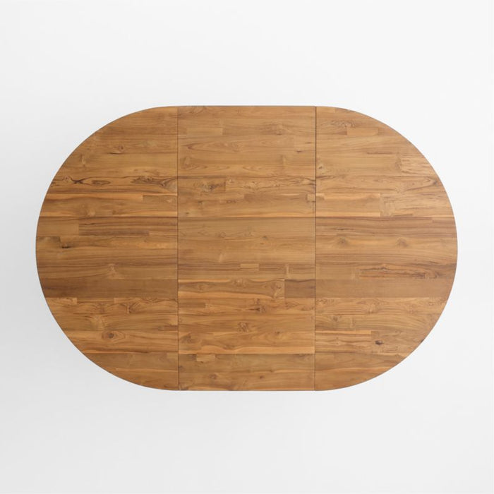 Lakin 50"-74" Teak Wood Round Extendable Dining Table