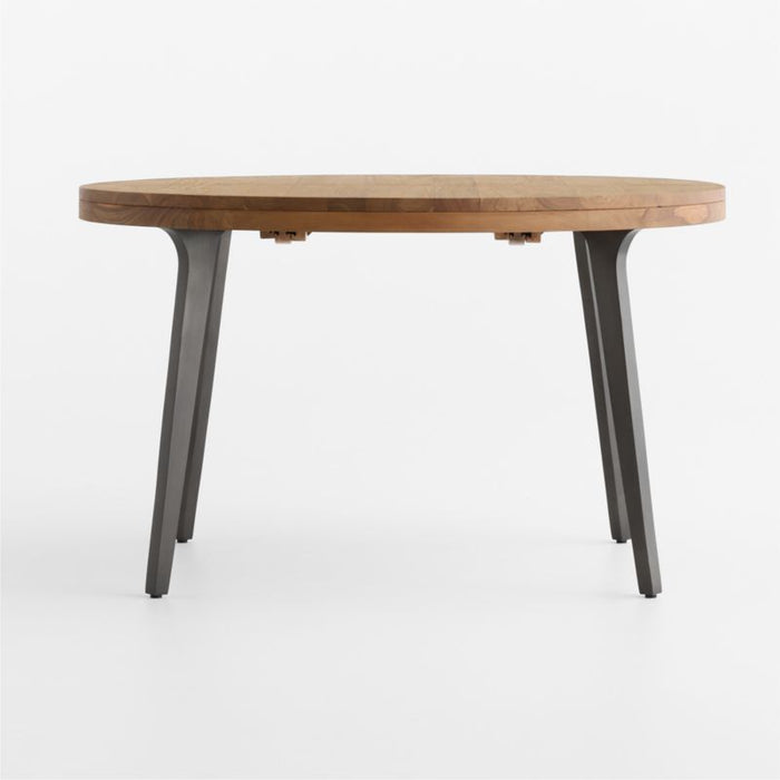 Lakin 50"-74" Teak Wood Round Extendable Dining Table