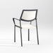 Lanai White Mesh Square Stackable Outdoor Dining Chair with Arms