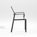 Lanai White Mesh Square Stackable Outdoor Dining Chair with Arms