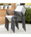 Lanai White Mesh Square Stackable Outdoor Dining Chair with Arms