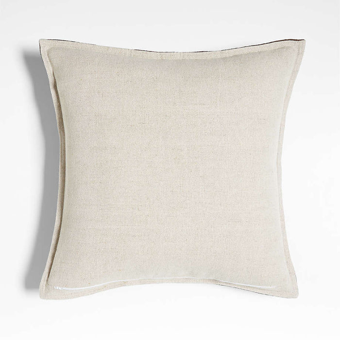 Auburn Brown Laundered Linen 20"x20" Throw Pillow Cover