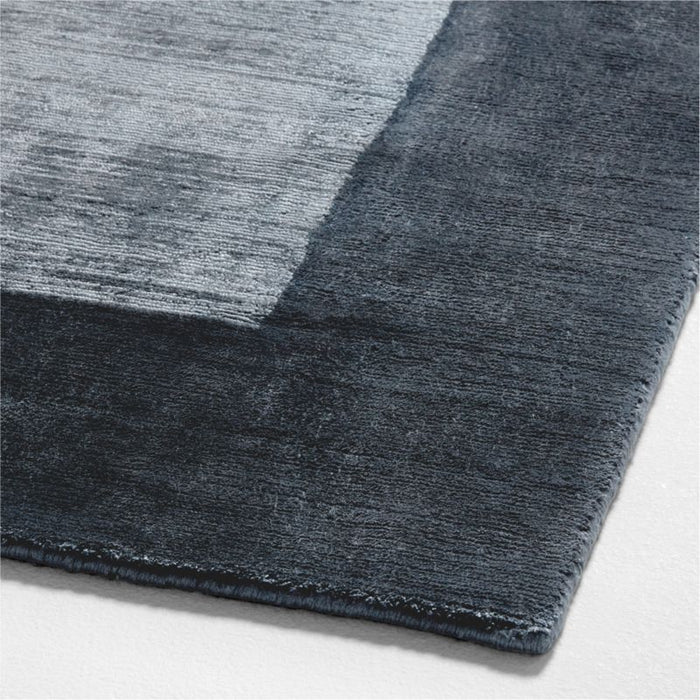 Laval Border Viscose Handwoven Blue Area Rug 10'x14'