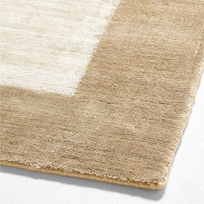 Laval Border Viscose Handwoven Taupe Area Rug 8'x10'