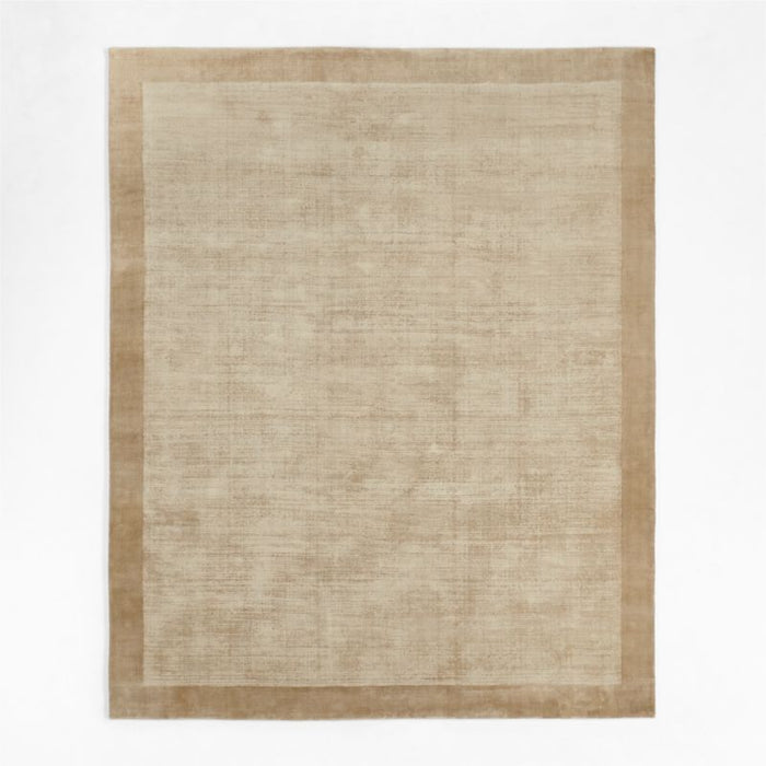 Laval Border Viscose Handwoven Taupe Area Rug 8'x10'