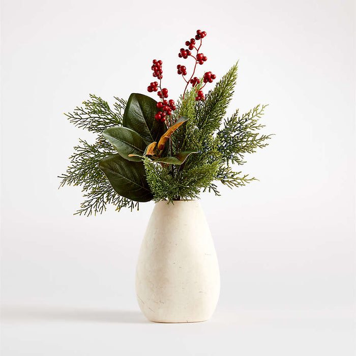 Faux Cypress and Berry Leaf Bunch 19"
