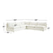 Lotus Deep Modular 3-Piece L-Shaped Armless Sectional Sofa