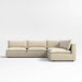 Lotus Deep Modular 3-Piece L-Shaped Armless Sectional Sofa