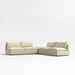 Lotus Deep Modular 3-Piece L-Shaped Armless Sectional Sofa with Ottoman