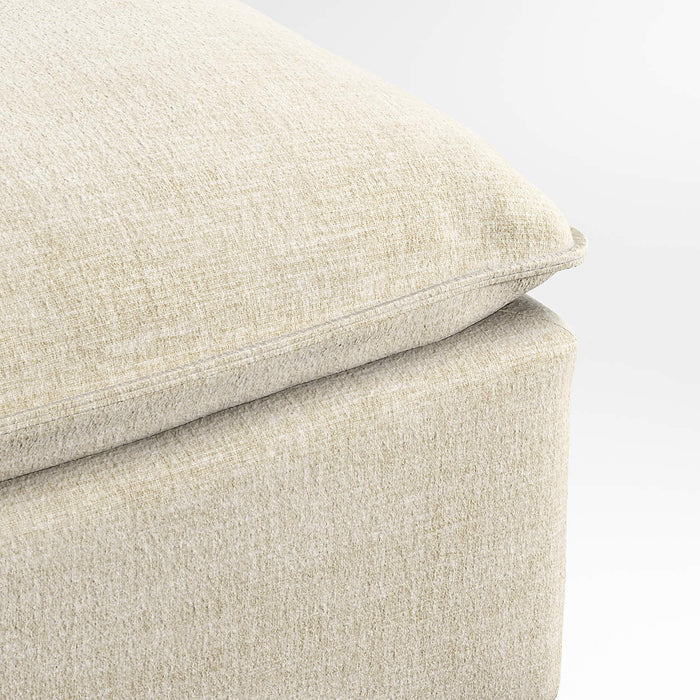 Lotus Deep Modular 3-Piece L-Shaped Armless Sectional Sofa with Ottoman