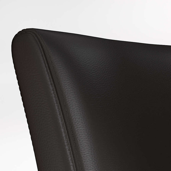Lowe Onyx Leather Counter Stool with Ebony Wood Legs