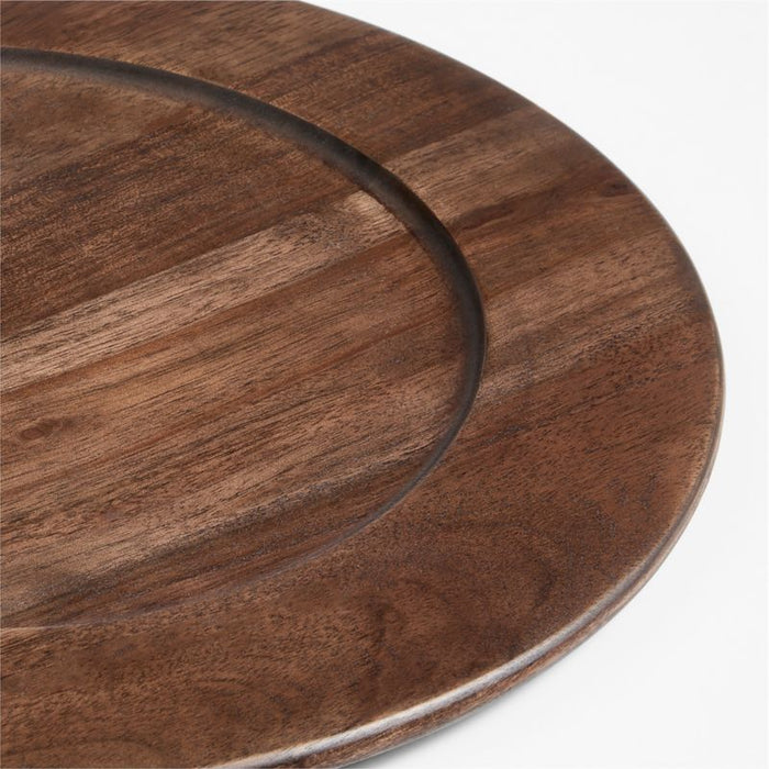 Madeira Acacia with a Walnut Finish Charger Plate