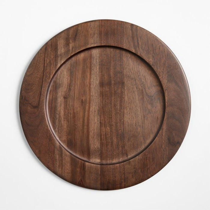 Madeira Acacia with a Walnut Finish Charger Plate