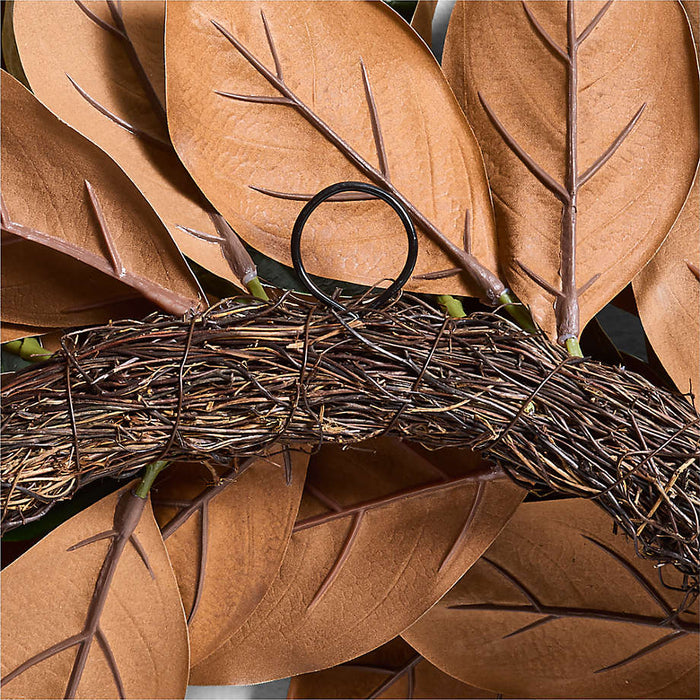 Faux Magnolia Holiday Wreath 28"