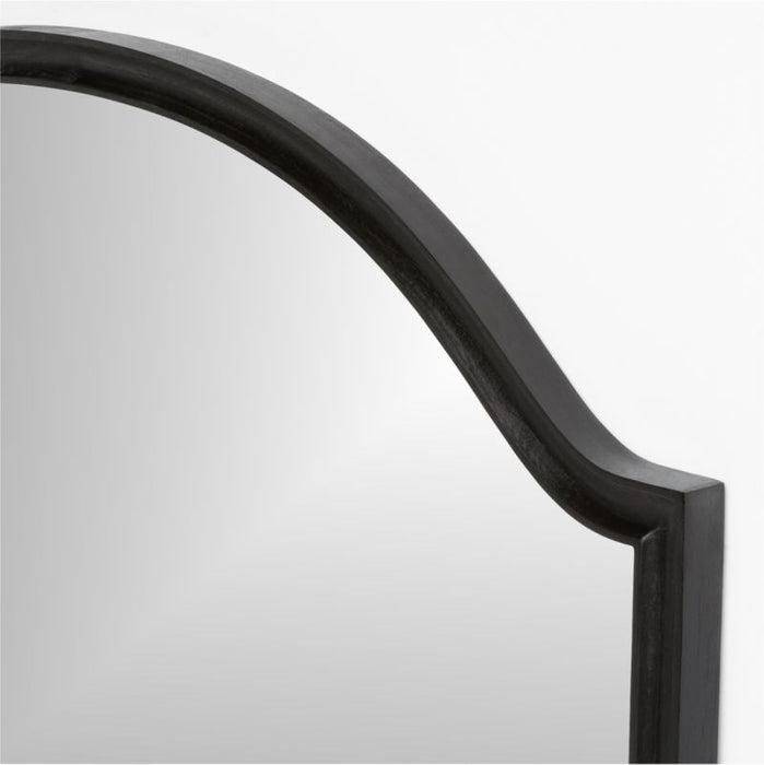Manor Black Wood Wide Floor Mirror 74"x51"