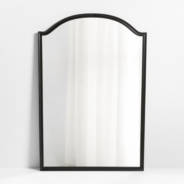Manor Black Wood Wide Floor Mirror 74"x51"