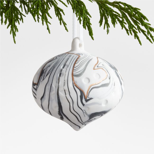 Marble Dipped Onion Christmas Tree Ornament