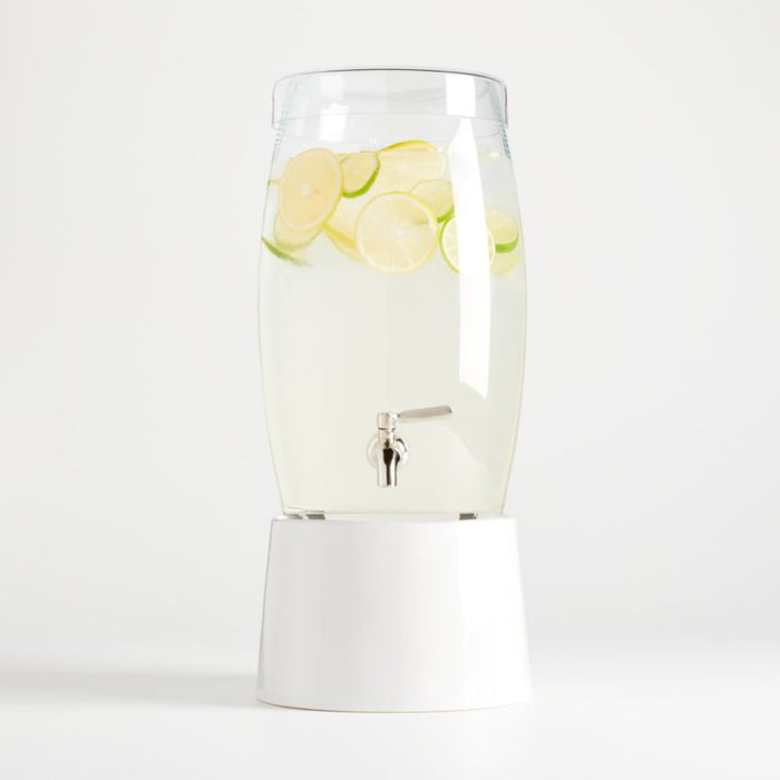 Marin White Ceramic Drink Dispenser Stand