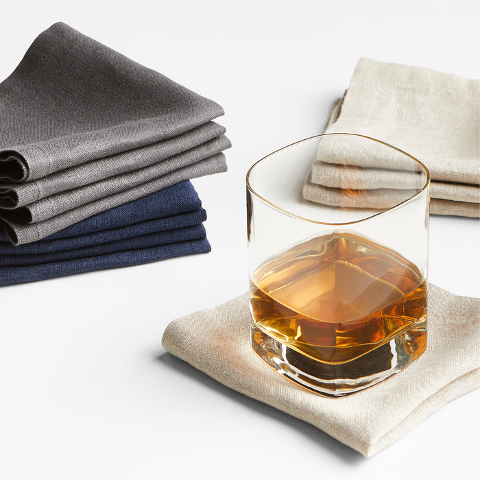 Marin Natural European Flax ®-Certified Linen Cocktail Napkins, Set of 4