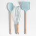 Marin Quiet Blue Silicone and Wood Slotted Turner