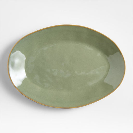 Marin Sage Green Small Oval Stoneware Platter