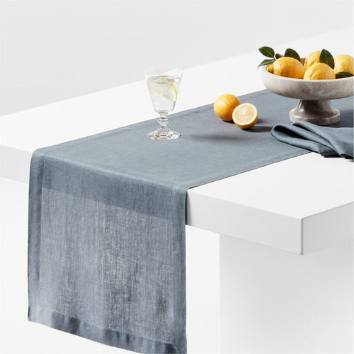 Marin 120" Slate Blue EUROPEAN FLAX -Certified Linen Table Runner