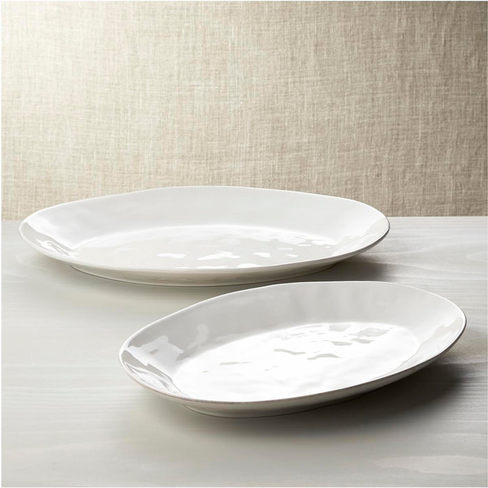 Marin White Small Oval Serving Platter