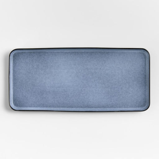 Mercer Arctic Blue Recycled Stoneware Rectangular Platter
