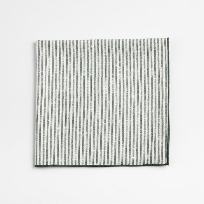 Mercer Merrow-Stitch Green Stripe Napkin