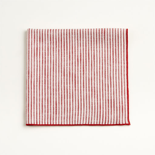 Mercer Merrow-Stitch Red Stripe Napkin