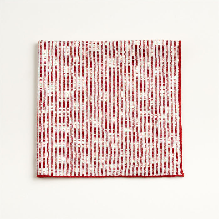 Mercer Merrow-Stitch Red Stripe Napkin