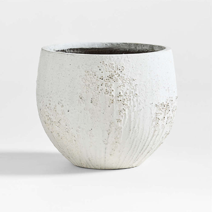 Messina White Textured Indoor/Outdoor Planter 15.7"x15.7"