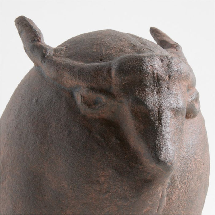 Large Metal Buffalo Decorative Sculpture 9"