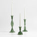Milano Large Green Glass Taper Candle Holder 12.5"