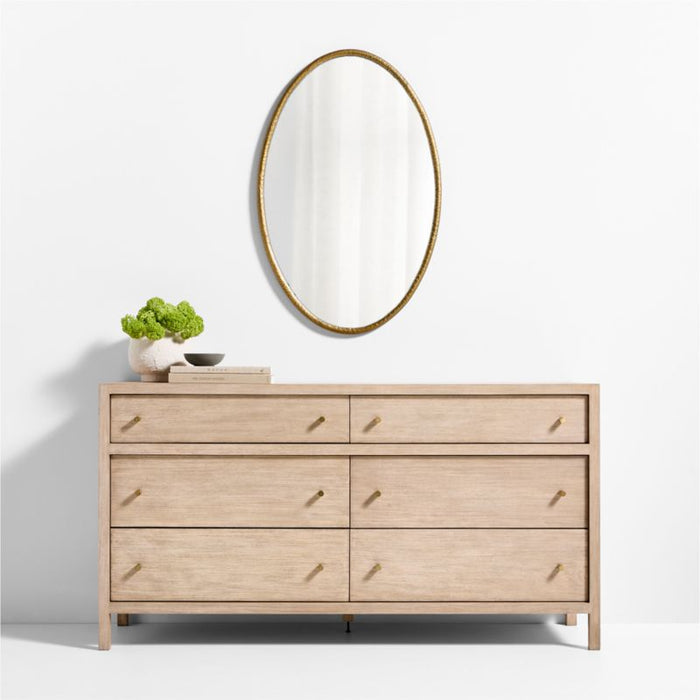 Mirabella Brass Metal Oval Wall Mirror 25.75"x40"