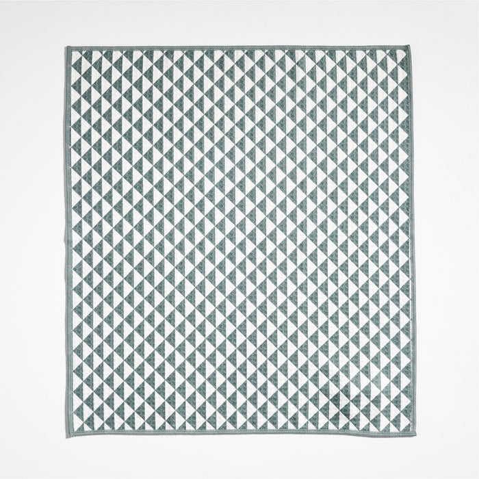 Modern Check Pendula Green Recycled Dish Towel, Set of 2
