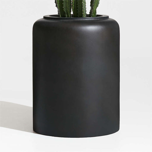 Modern Crock Tall Black Planter