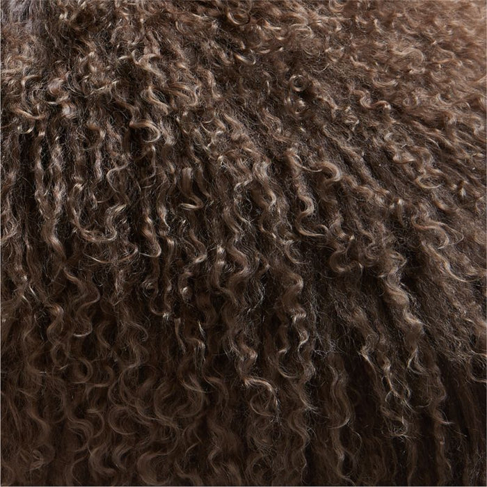 Deep Brown Mongolian Sheepskin 36x16 Throw Pillow Cover