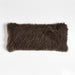 Deep Brown Mongolian Sheepskin 36x16 Throw Pillow Cover