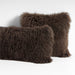 Deep Brown Mongolian Sheepskin 36x16 Throw Pillow Cover