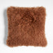 Spiced Orange Mongolian Sheepskin 20"x20" Throw Pillow Cover