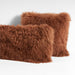 Spiced Orange Mongolian Sheepskin 20"x20" Throw Pillow Cover