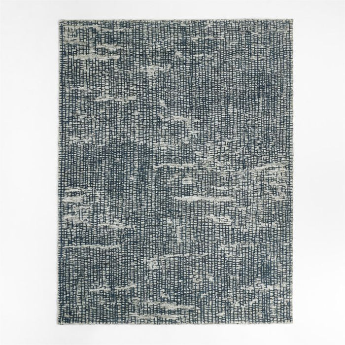 Montauban Wool Blend Handwoven Silver Blue Area Rug 8'x10'