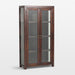 Morris 36" Chocolate Brown Wood and Glass Bookcase Cabinet