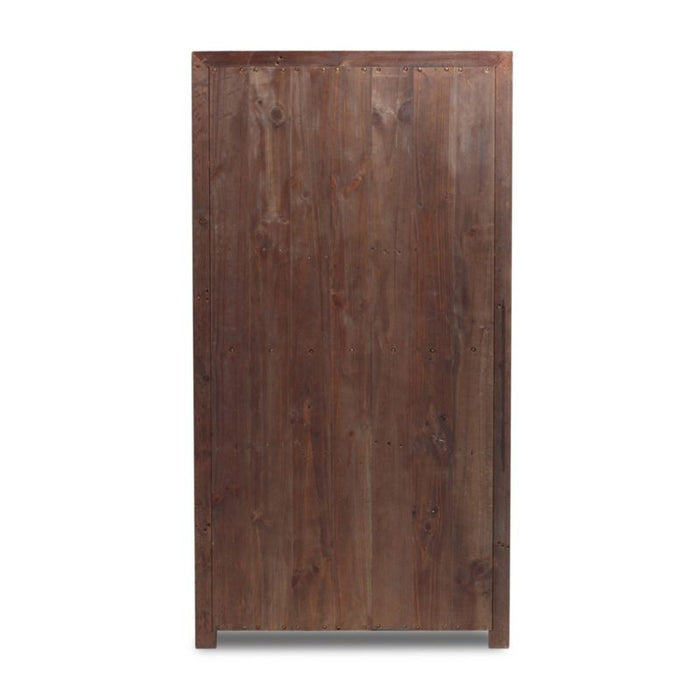 Morris 36" Chocolate Brown Wood and Glass Bookcase Cabinet