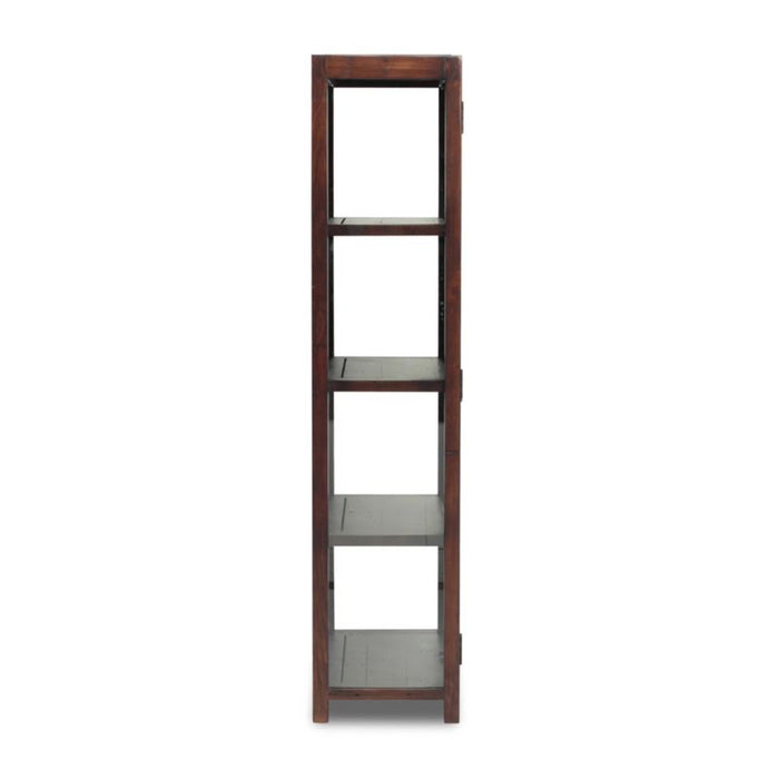 Morris 36" Chocolate Brown Wood and Glass Bookcase Cabinet