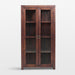 Morris 36" Chocolate Brown Wood and Glass Bookcase Cabinet