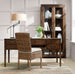 Morris 36" Chocolate Brown Wood and Glass Bookcase Cabinet