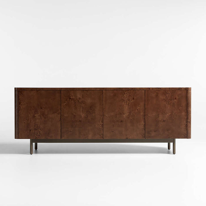 Mota 80" Dark Burl Wood Storage Media Console