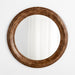 Mota Dark Burl Wood Round Wall Mirror